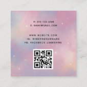 QR Code Lila Pink Galaxy Square Business Card Quadratische Visitenkarte (Rückseite)