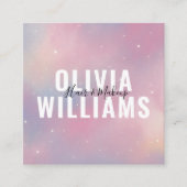 QR Code Lila Pink Galaxy Square Business Card Quadratische Visitenkarte (Vorderseite)