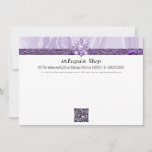 QR-Code Lila Seide- und Foil-Geschäfte Mitteilungskarte (Vorderseite)