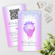 QR Code Lila Strawberry Glitzer Tropfen Confection