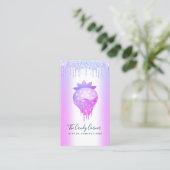 QR Code Lila Strawberry Glitzer Tropfen Confection Visitenkarte (Stehend Vorderseite)