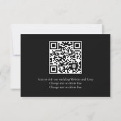 QR Code Lila und Black Floral Wedding RSVP Card (Rückseite)