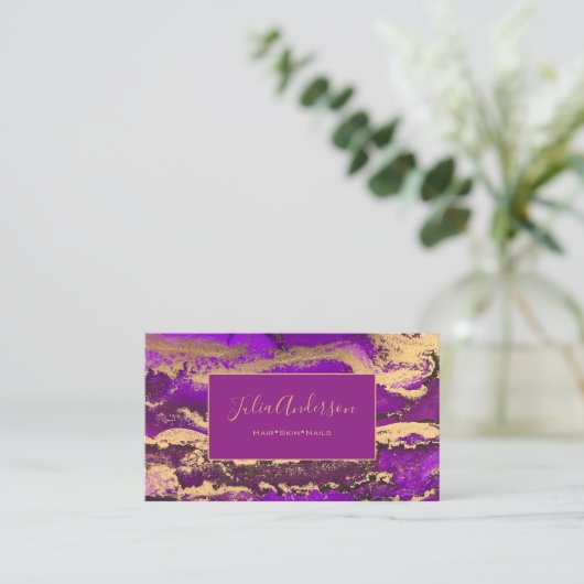 QR-Code Lila Visitenkarte (Stehend Vorderseite)