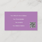 QR Code Lila White Lavendel Moderner Beruflicher Visitenkarte (Rückseite)