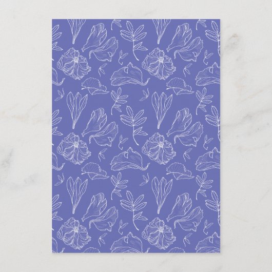 QR Code Lilac Lavender Floral Wedding Details Begleitkarte (Rückseite)