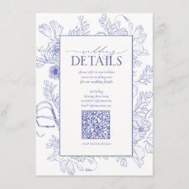 QR Code Lilac Lavender Floral Wedding Details Begleitkarte