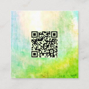 QR-Code Lime Green Classy Einzigartige Abstrakte K Quadratische Visitenkarte