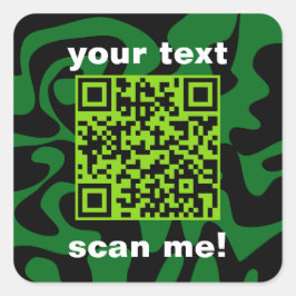 QR-Code Limon dunkelgrün und schwarz hell modern Quadratischer Aufkleber