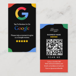 QR Code Link Black Google Review Business Card Visitenkarte