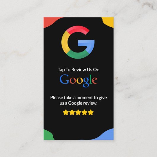 QR Code Link Black Google Review Business Card Visitenkarte (Vorderseite)