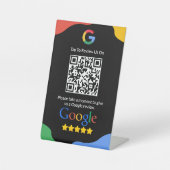 QR-Code Link Black Google Review Sockelschild (Vorderseite)