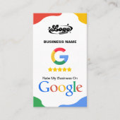 QR-Code Link Google Review Business Card Visitenkarte (Vorderseite)