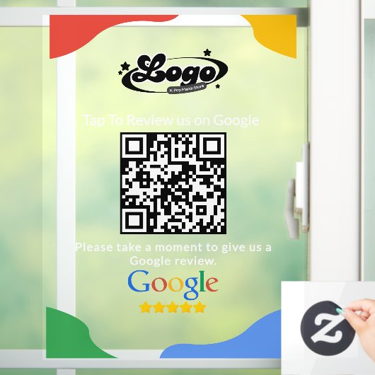 QR Code Link Google Review Fensteraufkleber (Zuhause)
