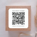 QR Code Link Minimaler Geschäftsname Quadratischer Aufkleber<br><div class="desc">Einfache Visitenkarte mit QR-Code-Link. Für eine weiter gehende Anpassung dieses Designs klicken Sie bitte auf den BUTTON BLAU DESIGN TOOL oben! Matching-Elemente sind ebenfalls verfügbar.</div>