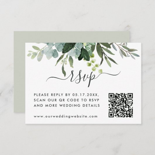 QR Code Link UAWG Eukalyptus Green Foliage Begleitkarte (Vorne/Hinten)