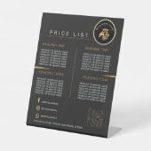 QR Code Lion Logo Business Scan für Menü Sockelschild (Vorderseite)