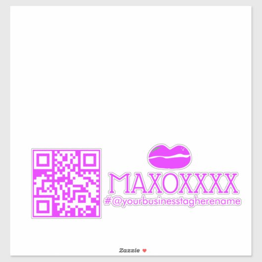 QR Code Lipgloss Business Name Car Decal Aufkleber (Blatt)