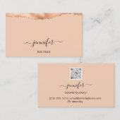 QR-Code-Logo Abstrakte Kupfer-Pfirsich-Rose Visitenkarte (Vorne/Hinten)