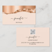 QR-Code-Logo Abstrakte Kupfer-Stroke-Pastete Visitenkarte (Vorne/Hinten)