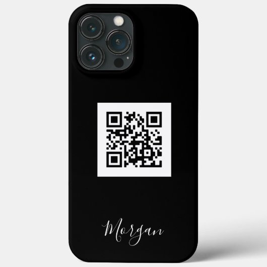 QR-Code, Logo-Art oder Foto, Blauer Script-Name, S Case-Mate iPhone Hülle (Rückseite)