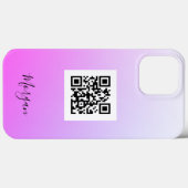 QR-Code, Logo, Art oder Foto, Name Gradient Fuchsi Case-Mate iPhone Hülle (Rückseite (Horizontal))