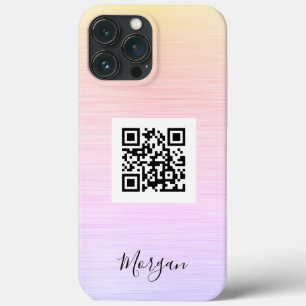 QR-Code, Logo-Art oder Foto, Name, Regenbogen-Text Case-Mate iPhone Hülle