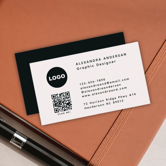 QR-Code-Logo-Berater Modern Minimal Visitenkarte