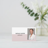 QR CODE Logo Beruflich Foto Portrait BLUSH Visitenkarte (Stehend Vorderseite)
