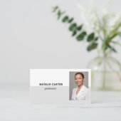 QR CODE Logo Beruflich Foto Portrait Grau Visitenkarte (Stehend Vorderseite)