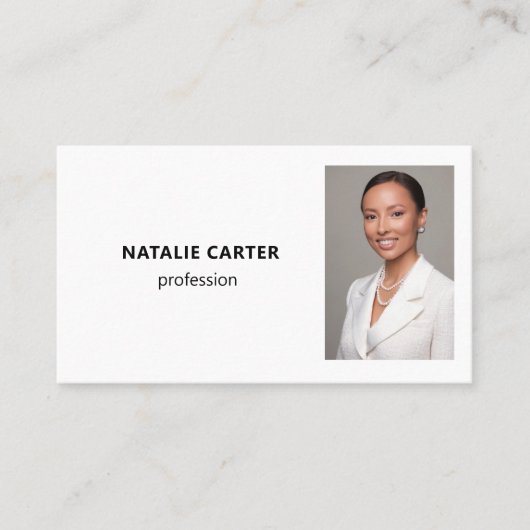 QR CODE Logo Beruflich Foto Portrait Weiß Visitenkarte (Vorderseite)