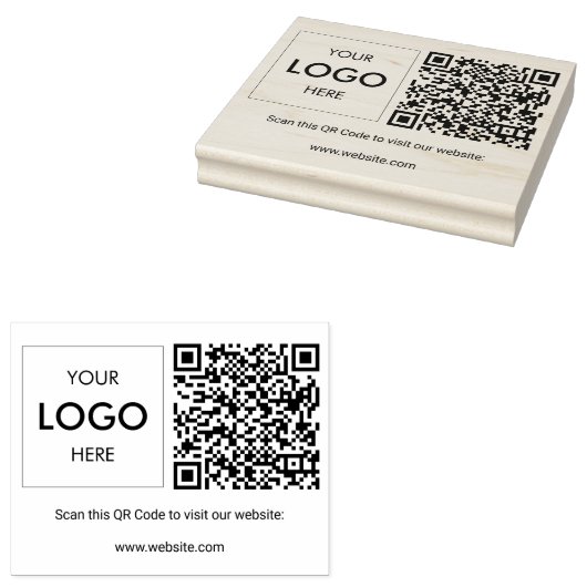 QR-Code-Logo Berufliche Briefmarke aus Gummi Gummistempel (Stempel)