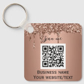 QR-Code-Logo Berufliche Rose Gold Schlüsselanhänger (Vorderseite)