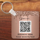 QR-Code-Logo Berufliche Rose Gold Schlüsselanhänger (Vorderseite)