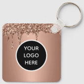 QR-Code-Logo Berufliche Rose Gold Schlüsselanhänger (Rückseite)