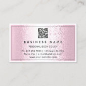 QR CODE Logo Body Sculpting Massage Metallic Pink Visitenkarte (Rückseite)