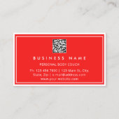 QR CODE Logo Body Sculpting Massage Pflege RED WEL Visitenkarte (Rückseite)