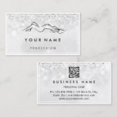 QR CODE Logo Body Sculpting Massage Pflege Silber Visitenkarte (Vorne/Hinten)