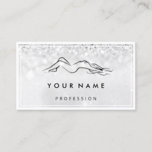 QR CODE Logo Body Sculpting Massage Pflege Silber Visitenkarte