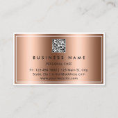 QR CODE Logo Body Sculpting Massage Rose Kupfer Visitenkarte (Rückseite)