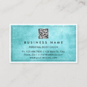 QR CODE Logo Body Sculpting Massed Green Water Visitenkarte (Rückseite)