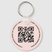 QR Code Logo Business Blush Pink Schlüsselanhänger (Vorderseite)