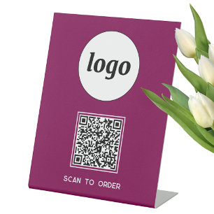 QR-Code-Logo-Business-Scan, um Magentrosa zu beste Sockelschild