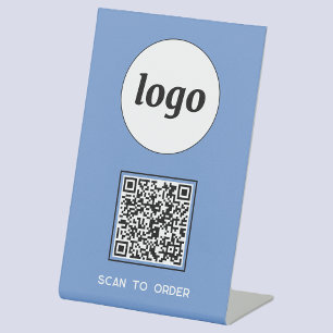 QR-Code-Logo-Business-Scan zur Bestellung von Blue Sockelschild