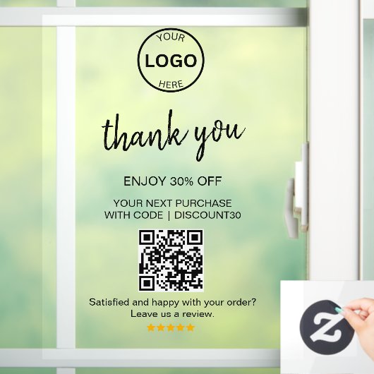 Qr-Code-Logo Danke, Verlassen Rabatt für uns Überp Fensteraufkleber (Zuhause)