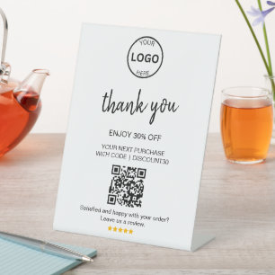 Qr-Code-Logo Danke, Verlassen Rabatt für uns Überp Sockelschild