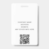 QR-Code - Logo des Unternehmens Weiß Foto Mitarbei Ausweis (Rückseite)