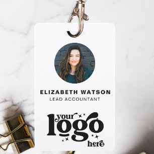 QR-Code - Logo des Unternehmens Weiß Foto Mitarbei Ausweis