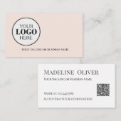 QR-Code-Logo einfach in weichem Rosa Visitenkarte (Vorne/Hinten)