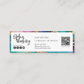QR-Code & Logo Elegant Regenbogen-Achat Gold Glitt Mini Visitenkarte (Rückseite)