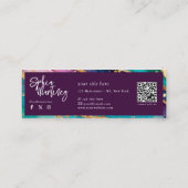 QR-Code & Logo Elegant Regenbogen-Achat Gold-Glitt Mini Visitenkarte (Rückseite)